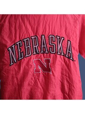 True Vintage Large Hooded Jacket Puffer Nebraska Huskers Big Red Competitor 90's